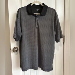 Ping Men's Polo Shirt - Black and White Striped